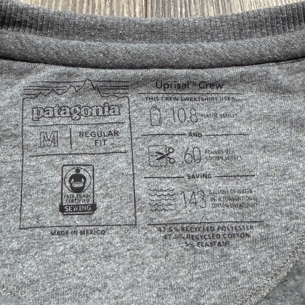 Patagonia Uprisal Crew Sweatshirt Gray Mountain Graphic Gorpcore - Picture 4 of 6
